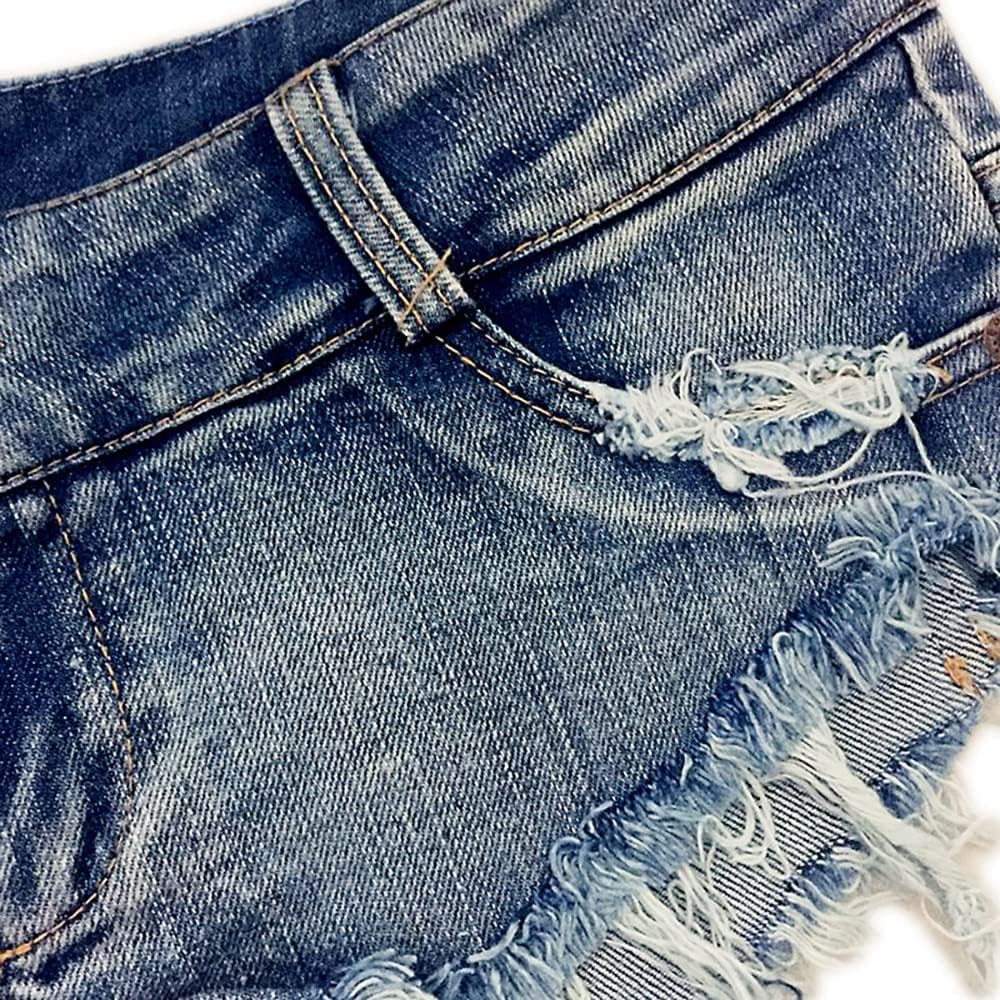 LUOBANIU Women\u2019s Fashion Sexy Low Waist Denim Jeans Shorts Mini Hot Pants Jeans Booty Ripped Jeans Beach Party Clubwear